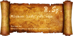 Miskov Szörénke névjegykártya
